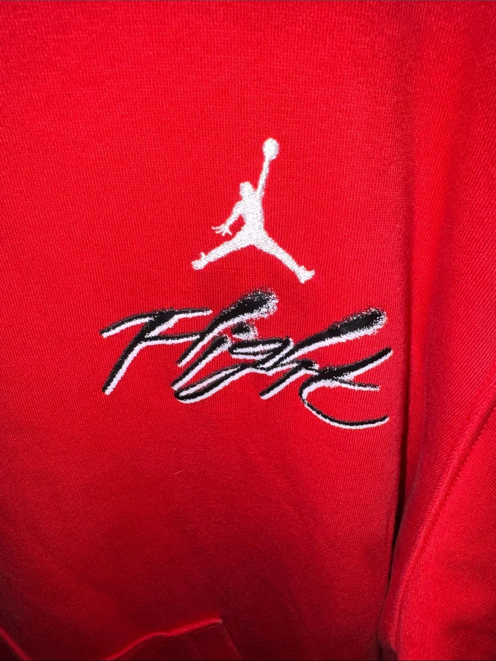 Jordan Red 'Flight' Hooded Pullover Sweatshirt XXL